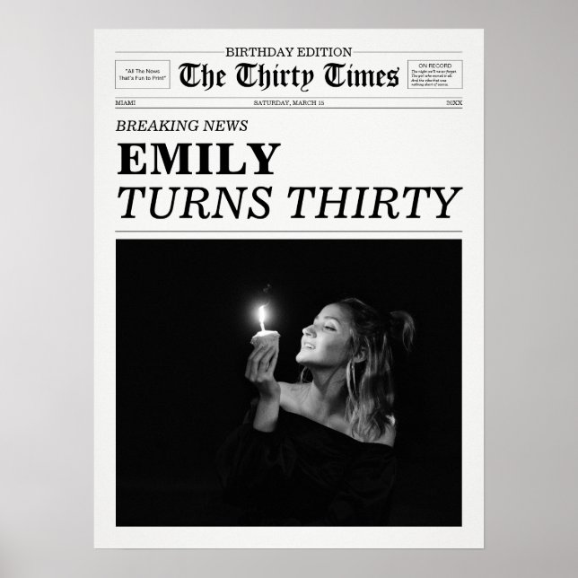 Poster Le journal Thirty Times 30e anniversaire (Devant)