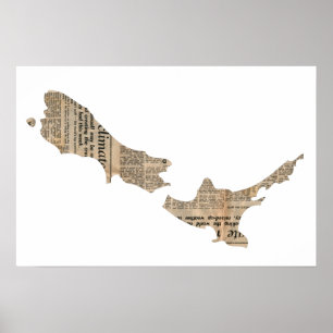 Poster Le journal vintage Nouvelle Zélande a recouvert