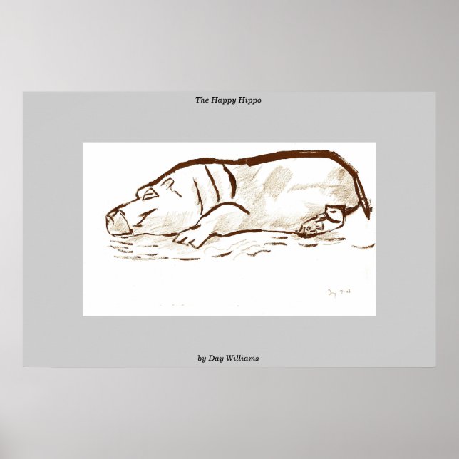 Poster Le joyeux hippo (Devant)