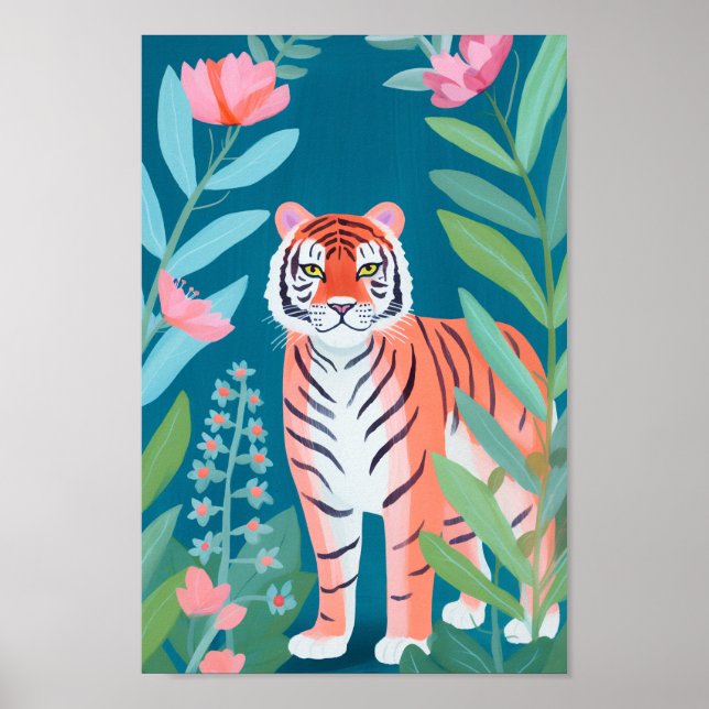 Poster Le joyeux tigre orange (Devant)