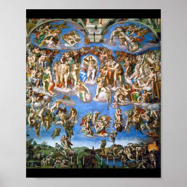 Poster Le jugement Dernier, Michel-Ange, 1536-1541 (Devant)