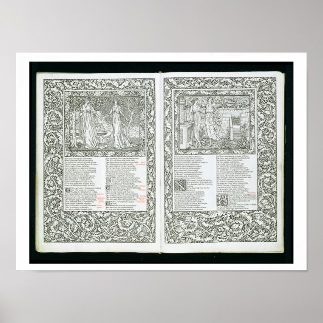 Poster Le 'Kelmscott Chaucer', publié en 1896 par le Kel (Devant)