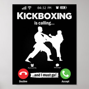 Poster Le kickboxing appelle les arts martiaux rétro homm