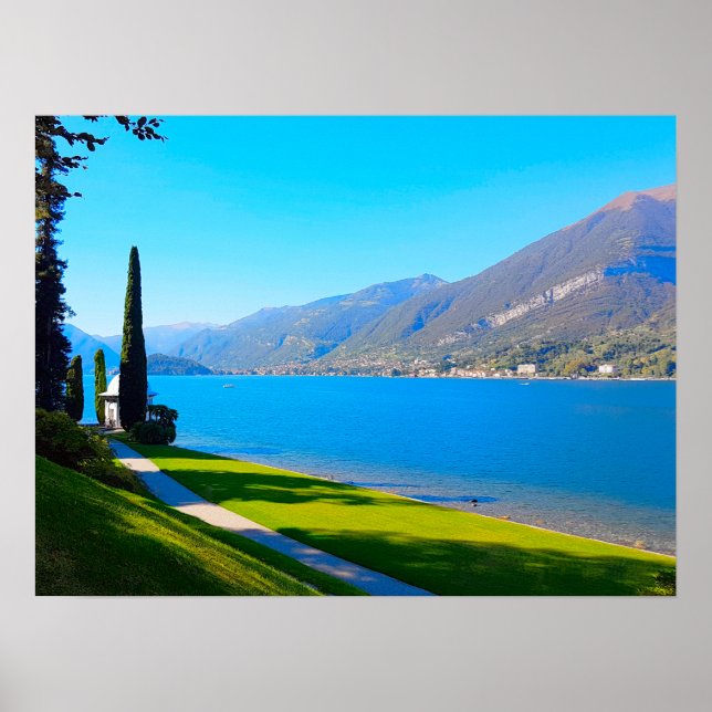 Poster Le lac de Côme Bellagio Walkway Italie (Devant)