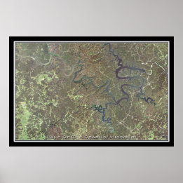 Poster Le Lac Des Ozarks Missouri Carte De L'Affiche Sate