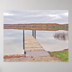 POSTER "LE LAC MICHIGAN ENTOURÉ DE COULEURS DE CHUTE; REF