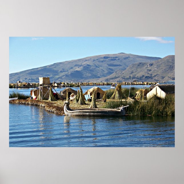 Poster Le lac Titicaca, île flottante (Devant)