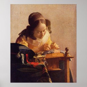 Poster Le Lacemaker par Johannes Vermeer