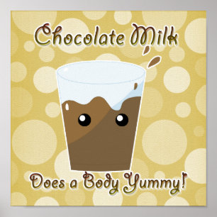 Poster Le lait au chocolat fait un délice corporel