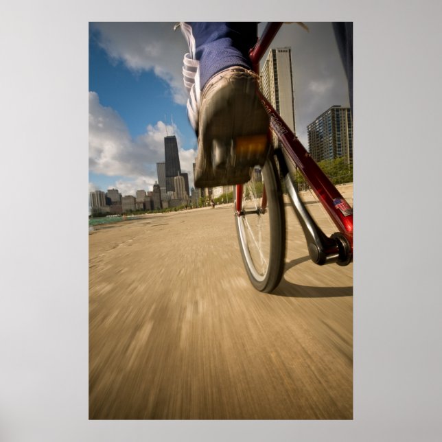 Poster Le Lakefront de Chicago à vélo (Devant)
