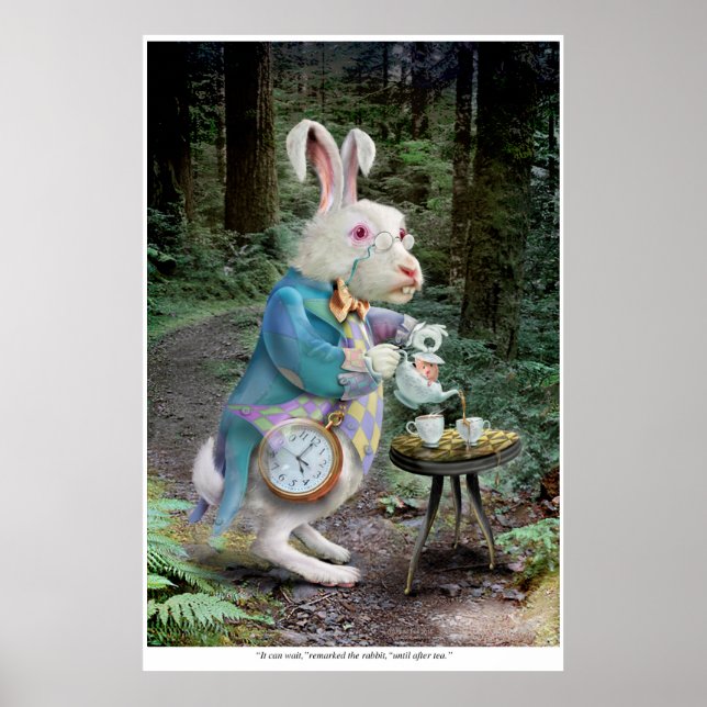 Poster Le lapin blanc d'Alice (Devant)