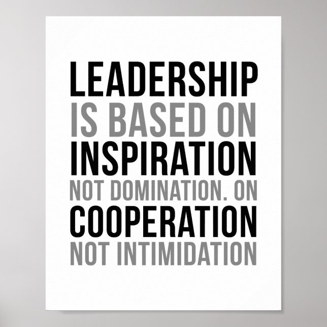 Poster Le Leadership Repose Sur L'Inspiration (Devant)