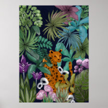 Le léopard dans le jardin des fleurs