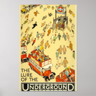 Poster Le leurre du Vintage voyage du métro londonien