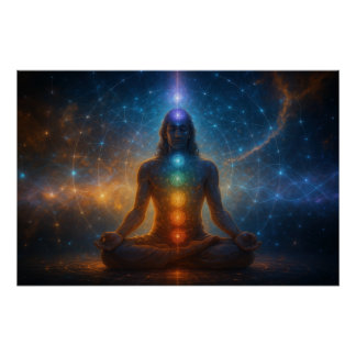 Poster Le lien entre les chakras et la mécanique quantiqu