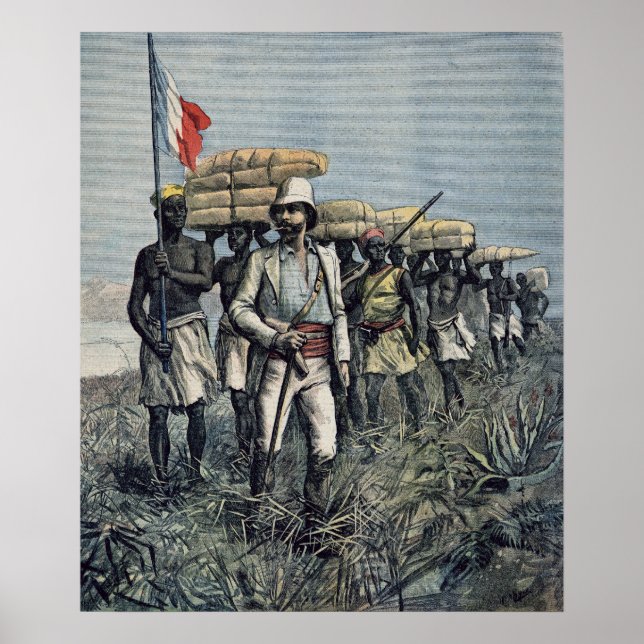 Poster Le lieutenant Mizon sur sa mission de 1892 (Devant)