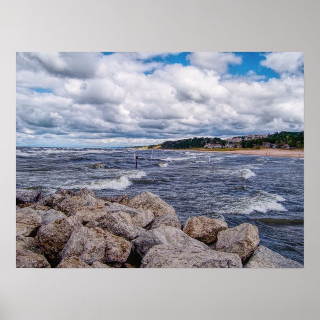 Poster Le littoral du lac Michigan (Devant)