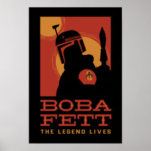 Poster Le Livre de Boba Fett   Contour rétro de Boba Fett