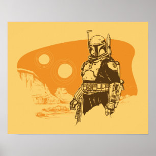 Poster Le Livre de Boba Fett   Vue rétro de Tatooine