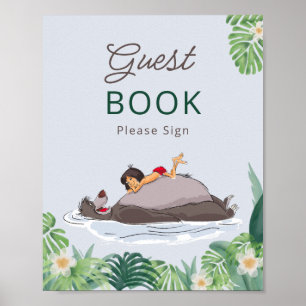 Poster Le Livre de la Jungle Baby shower Livre d'invité