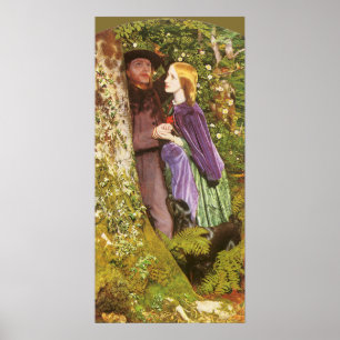 Poster Le long Fiançailles d'Arthur Hughes, Art Vintage