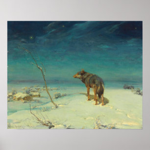Poster Le loup solitaire par Alfred Von Wierusz-Kowalski