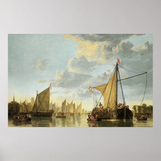 Poster Le Maas à Dordrecht; 1650 (Devant)