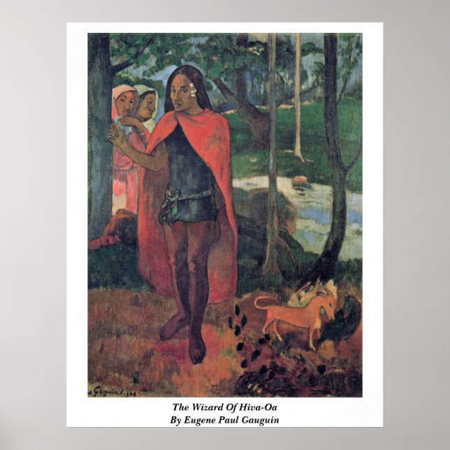 Poster Le Magicien De Hiva-Oa Par Eugene Paul Gauguin (Devant)