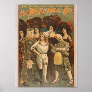Poster Le magicien du théâtre rétro d'Oz