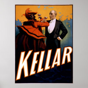 Poster Le magicien Kellar toast le diable