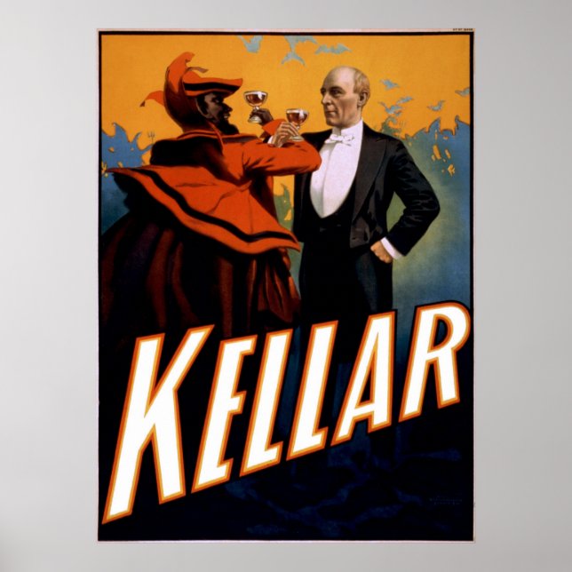 Poster Le magicien Kellar toast le diable (Devant)