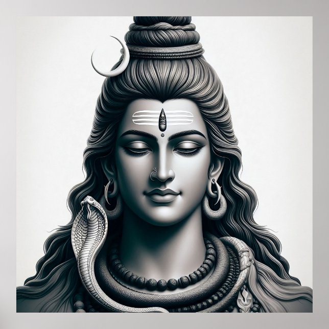 Poster Le majestueux Lord Shiva - Le Yogi éternel (Devant)
