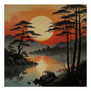 Poster Le majestueux mont Fuji Paysage Mur Art