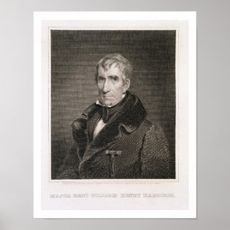 Poster Le major général William Henry Harrison, gravé par