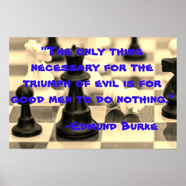 Poster Le mal contre les bons hommes Edmund Burke Citatio (Devant)
