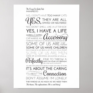 Poster Le Manifeste Crazy Cat Lady Cafe