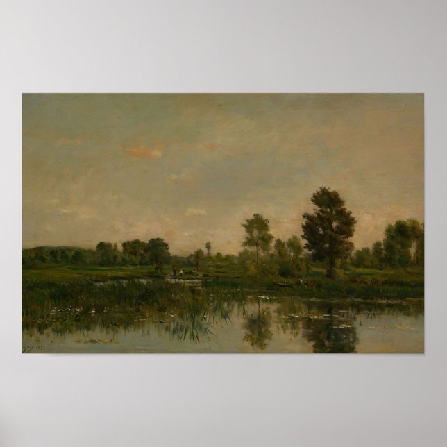 Poster Le marais (1871) Charles François Daubigny (Devant)