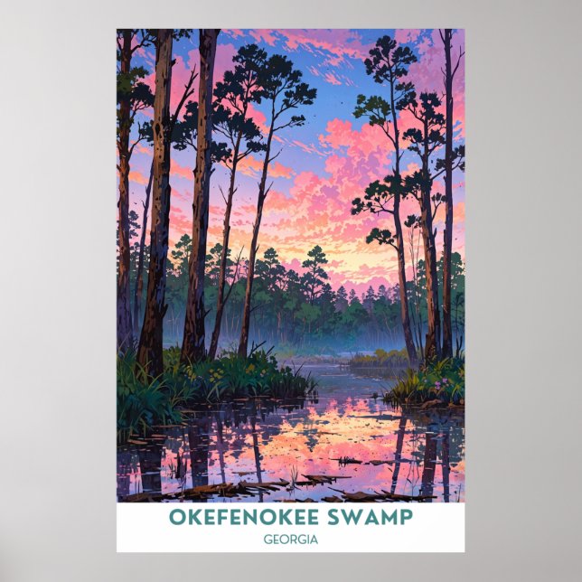 Poster Le marais d'Okefenokee, Géorgie (Devant)