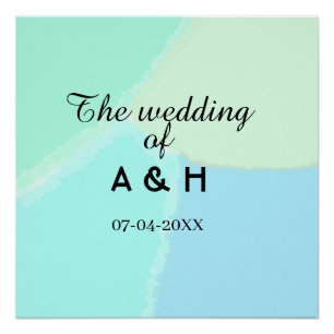 Poster Le mariage du nom de couple lettre initiale date