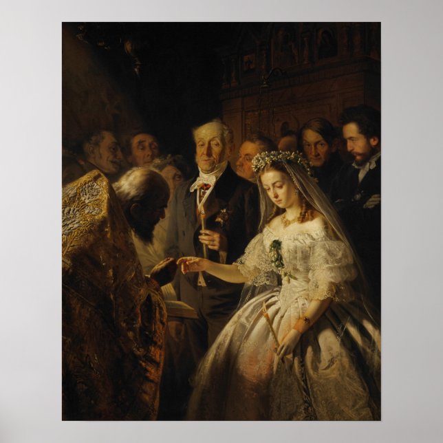 Poster Le mariage inégal (1862) par Vasily Pukirev (Devant)