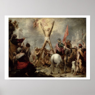 Poster Le martyre de St Andrew, 1675-82 (huile sur le
