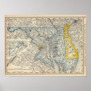 Poster Le Maryland, C.C, et le Delaware