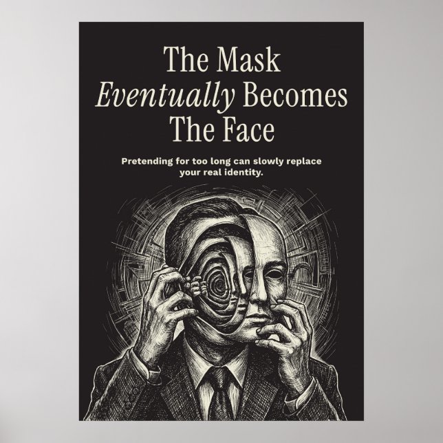 Poster Le Masque Devient Finalement Le Visage (Devant)