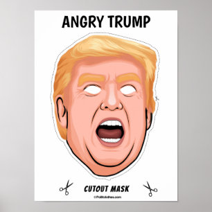 Poster Le masque d'Halloween Trump en colère