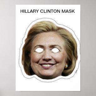 Poster Le masque Hillary Clinton