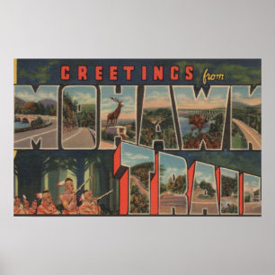 Poster Le Massachusetts - salutations de traînée de