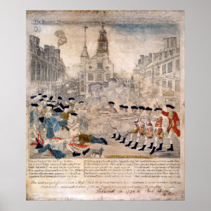 Poster Le massacre de Boston Paul Revere King Street