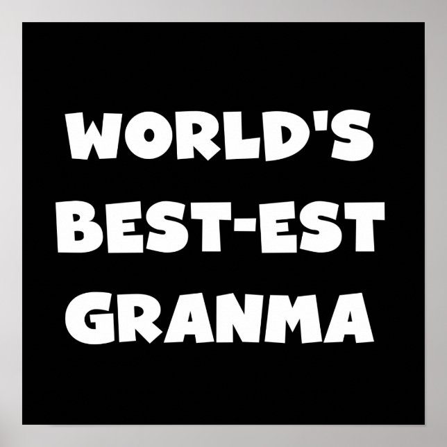 Poster Le meilleur Granma noir et blanc du monde (Devant)