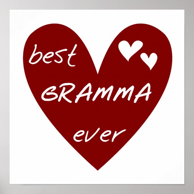 Poster Le meilleurs T-shirts et cadeaux de Gramma de coeu (Devant)