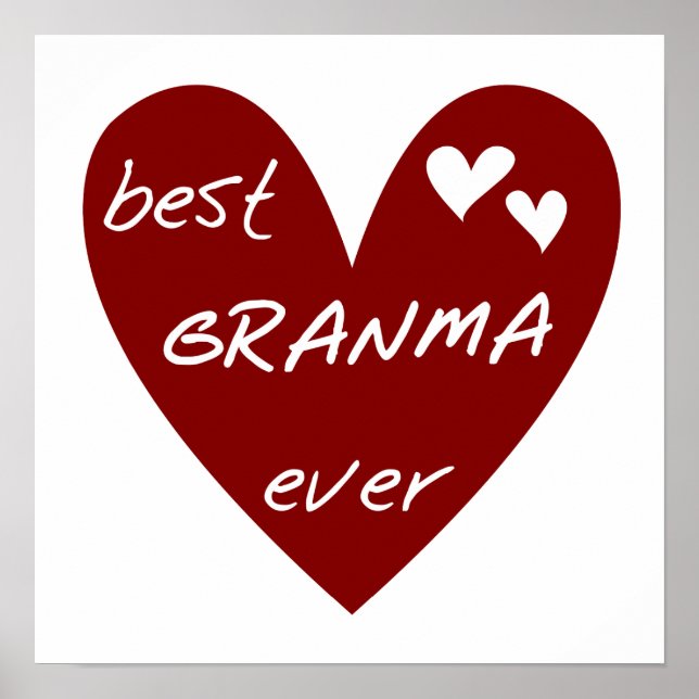 Poster Le meilleurs T-shirts et cadeaux de Granma de coeu (Devant)